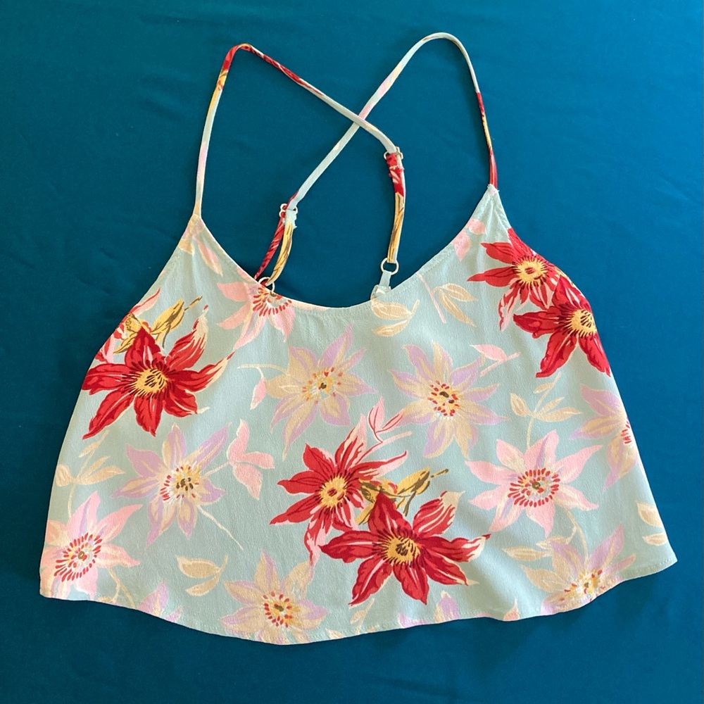 Reformation Backless Silk Crop Top, Size Small